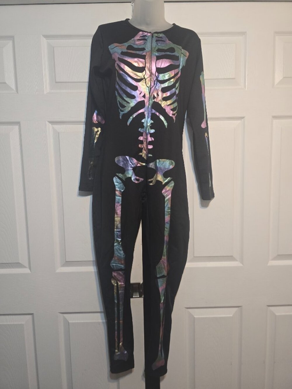 Tipsy Elves Iridescent Skeleton Halloween Costume Jumpsuit